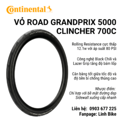 Vỏ Road Continental GrandPrix 5000 Clincher 700C