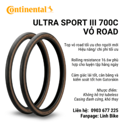 Vỏ Continental Ultra Sport III 700C (Nâu)